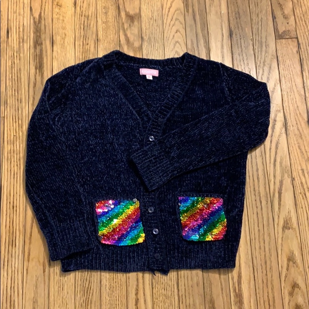 Velour dark blue cardigan
